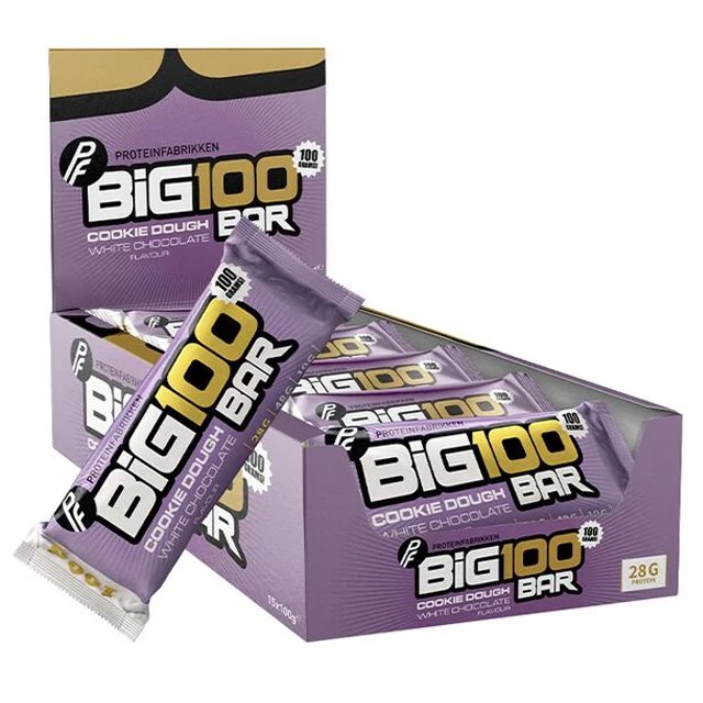 Proteinfabrikken Big 100 Bar Cookie Dough 15x100g | Kampanjer 1 - Bars Kampanj! Köp minst 3 - Få 15% EXTRA rabatt! | Gymkraft