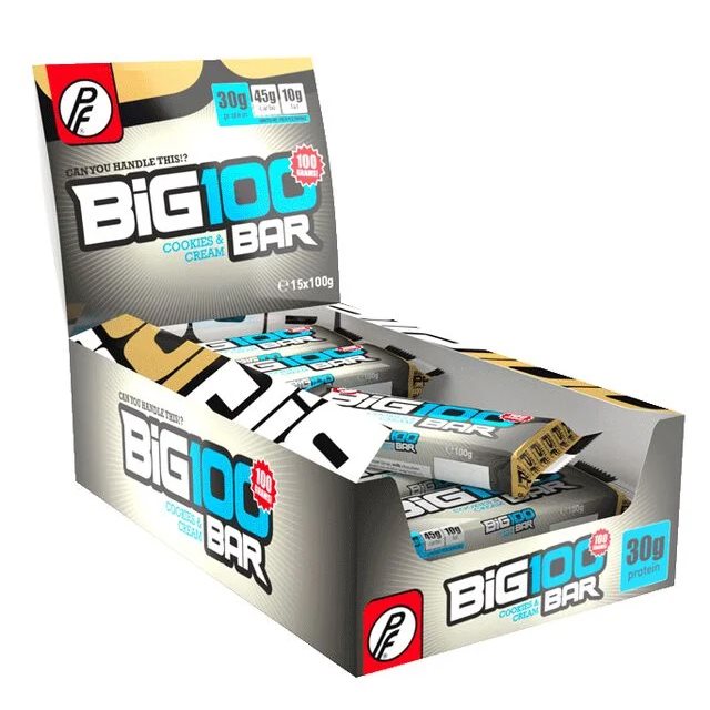 Proteinfabrikken Big 100 Bar Cookies & Cream 15x100g | Kampanjer 1 - Bars Kampanj! Köp minst 3 - Få 15% EXTRA rabatt! | Gymkraft
