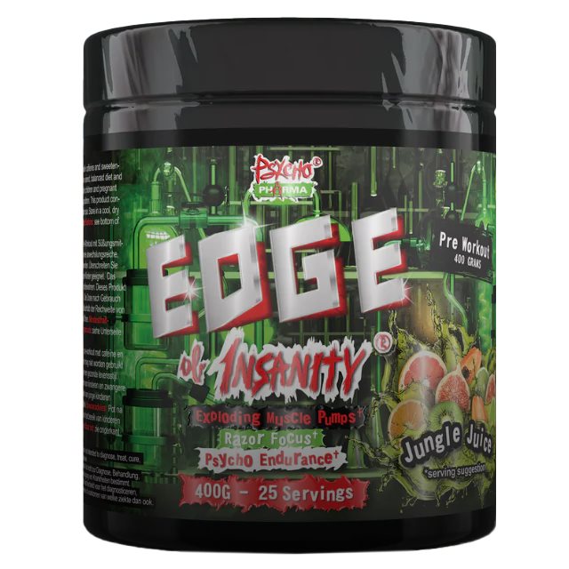 Psycho Pharma Edge of Insanity Jungle Juice 400g | Kosttillskott - Prestationshöjare - PWO - Pre-Workout - PWO med koffein | Gymkraft
