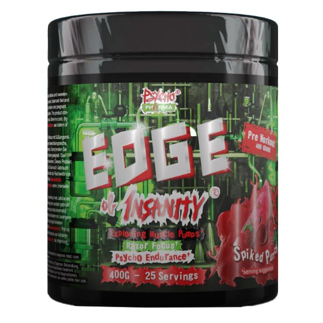 Psycho Pharma Edge of Insanity Spiked Punch 400g | Kosttillskott - Prestationshöjare - PWO - Pre-Workout - PWO med koffein | Gymkraft