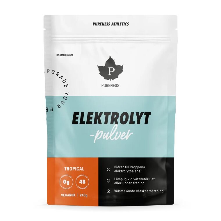 Pureness Elektrolytpulver Tropical 240g | Kosttillskott - Träningstillskott - Efter träning | Gymkraft