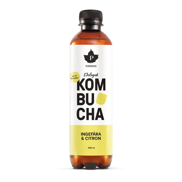 Pureness Kombucha Ingefära & Citron 400ml | Varumärken - Pureness | Gymkraft