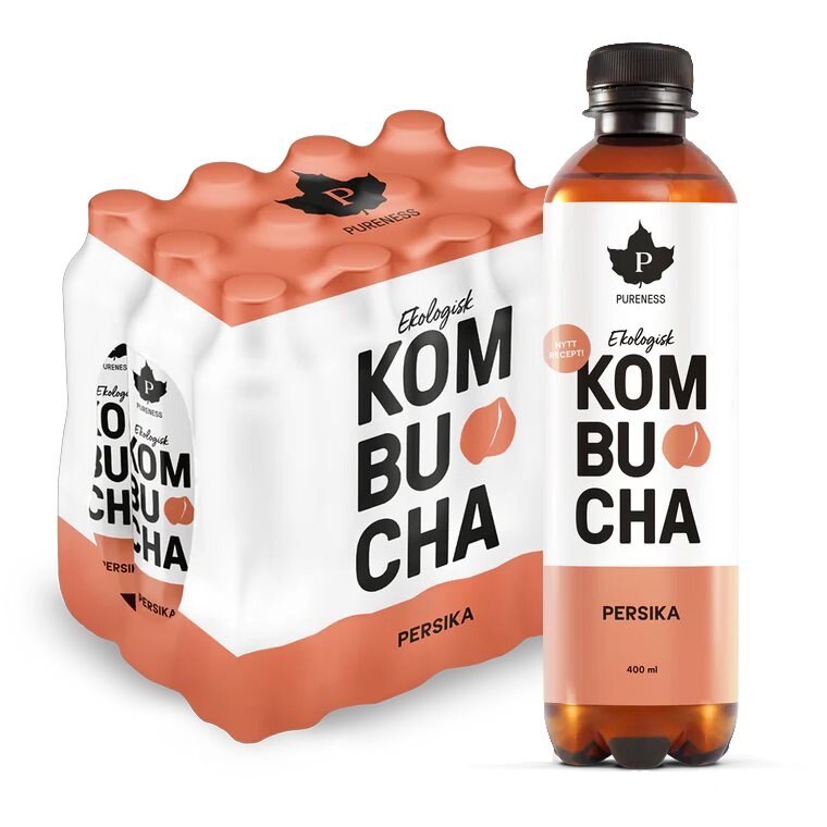 Pureness Kombucha Persika 12x400ml | Varumärken - Pureness | Gymkraft