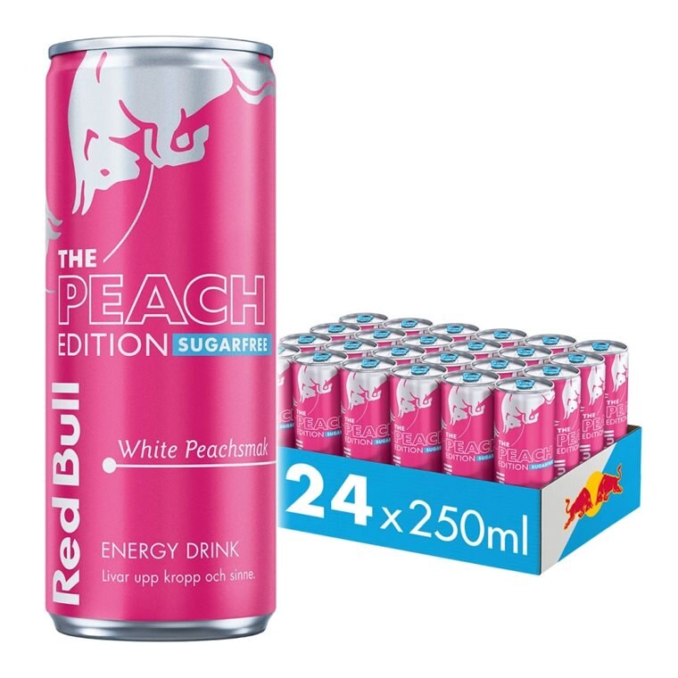 Red Bull Peach Edition Sugarfree White Peach 24x250ml | Drycker - Energidryck - Red Bull energidryck | Gymkraft