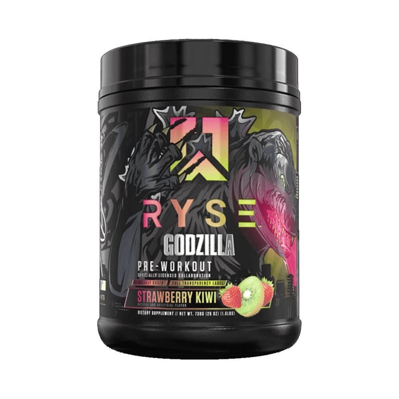 Ryse Godzilla PWO Strawberry Kiwi 40 Servings | Kosttillskott - Prestationshöjare - PWO - Pre-Workout - PWO med koffein | Gymkraft