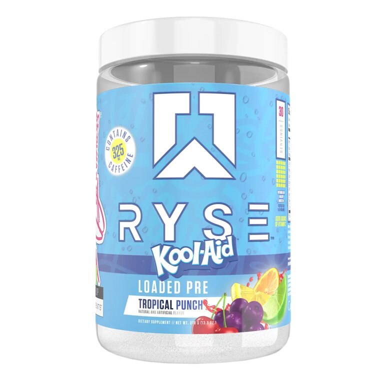 Ryse Loaded Pre Kool-Aid Tropcal Punch 30 Serveringar | Kosttillskott - Prestationshöjare - PWO - Pre-Workout | Gymkraft