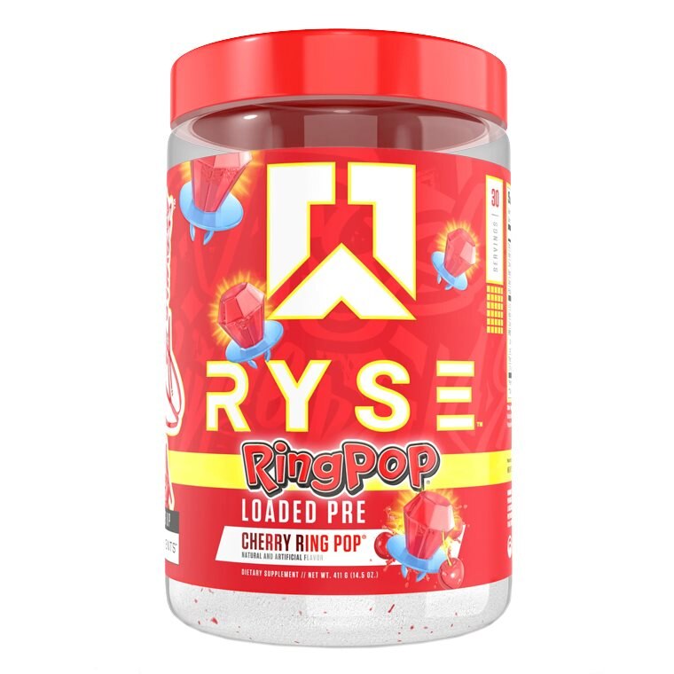 Ryse Loaded Pre Ring Pop Cherry 30 Serveringar | Kosttillskott - Prestationshöjare - PWO - Pre-Workout | Gymkraft