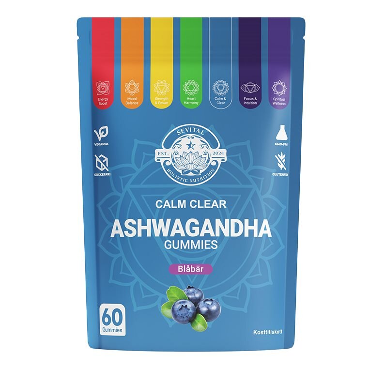 Sevital Ashwagandha KSM-66 Gummies Blåbär 60st | Hälsokost - Fokus & koncentration | Gymkraft