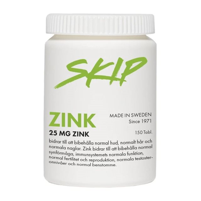 Skip Nutrition Zink 25mg 150 tabletter
