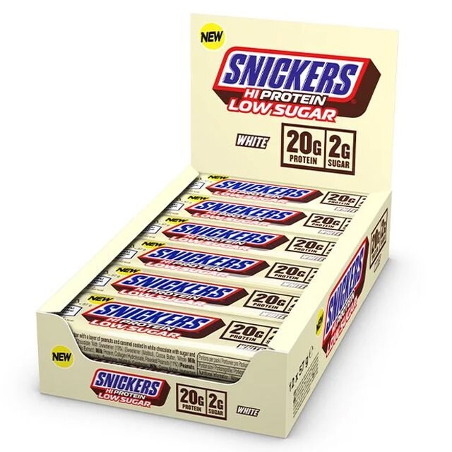Snickers White HI Protein Bars Low Sugar 12x57g | Kosttillskott - Träningstillskott - Efter träning | Gymkraft