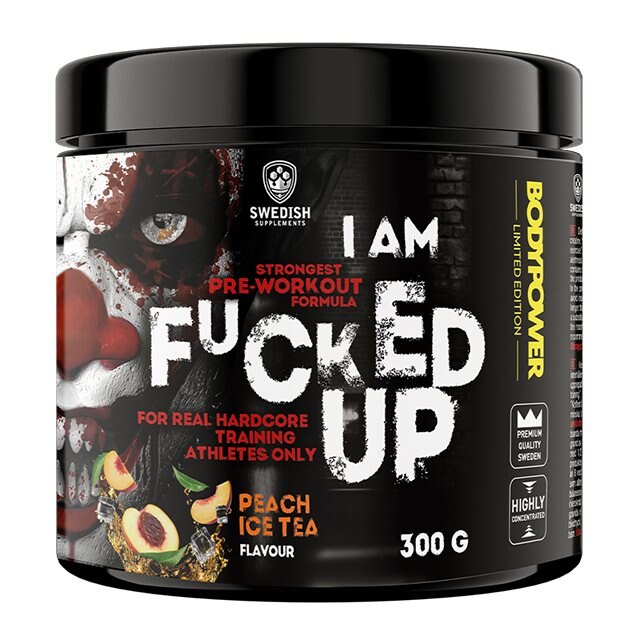 Swedish Supplements Fucked Up Joker Edition Peach Ice Tea 300g | Kampanjer 1 - Fucked Up Lollipop, Energy Drink & Blueberry Bliss | Gymkraft