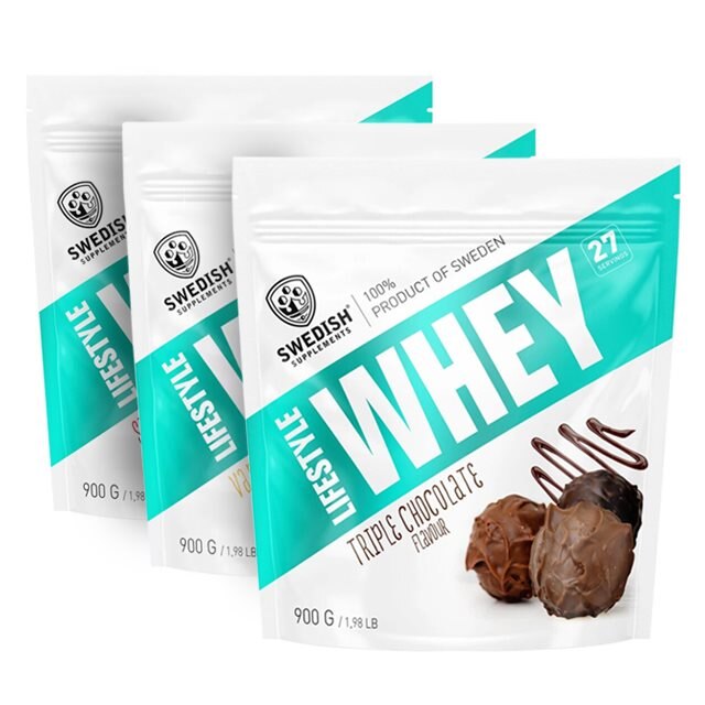 Swedish Supplements Lifestyle Whey Mix&Match 3x900g | Kosttillskott - Proteinpulver - Vassleprotein - Vassleproteinkoncentrat | Gymkraft