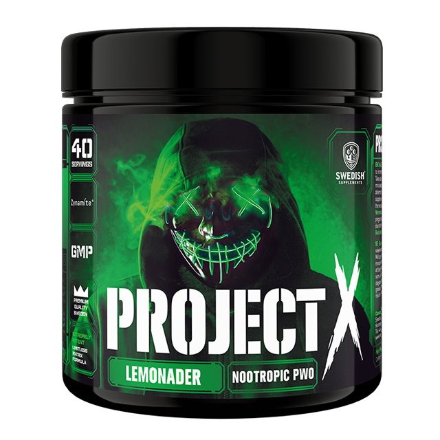 Swedish Supplements Project-X Lemonader 330g | Kosttillskott - Prestationshöjare - PWO - Pre-Workout - PWO med koffein | Gymkraft