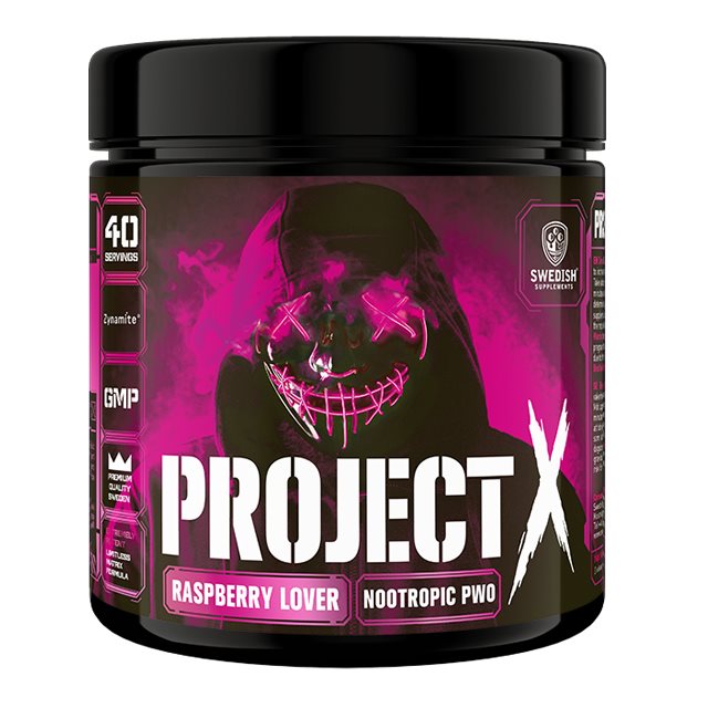 Swedish Supplements Project-X Raspberry Lover 330g | Kosttillskott - Prestationshöjare - PWO - Pre-Workout - PWO med koffein | Gymkraft