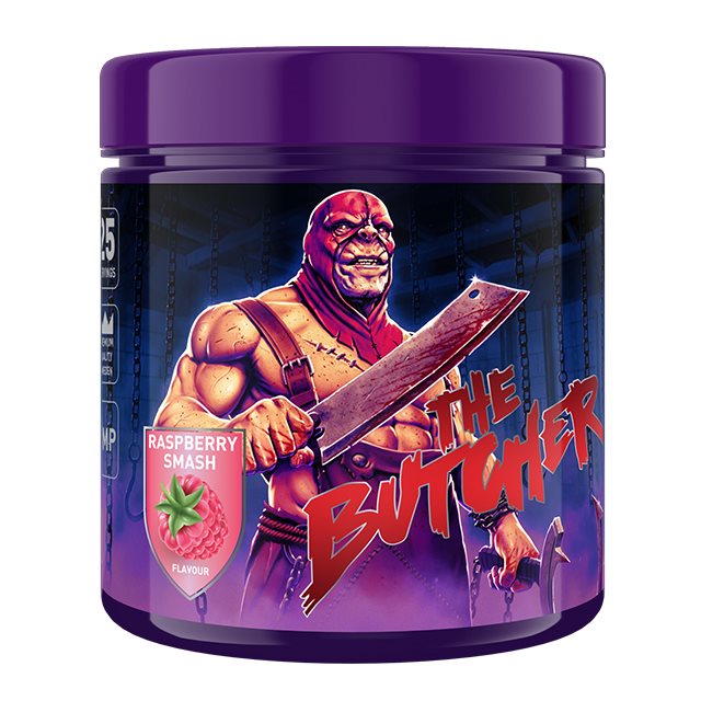 Swedish Supplements The Butcher Raspberry Smash 425g | Kosttillskott - Prestationshöjare - PWO - Pre-Workout - PWO med koffein | Gymkraft