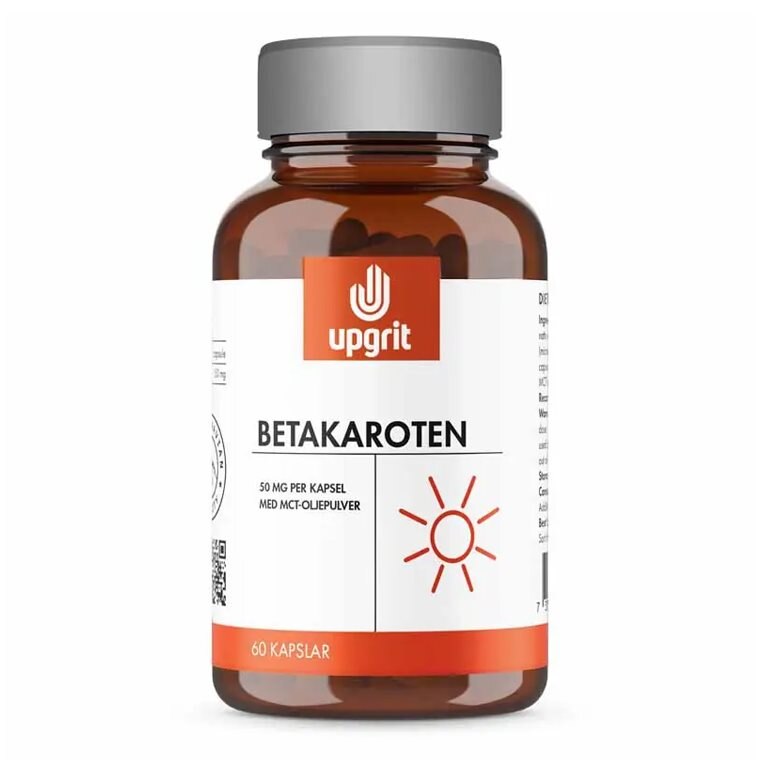 Upgrit Betakaroten 50mg 60 Kapsel | Kosttillskott - Vitaminer & Mineraler | Gymkraft