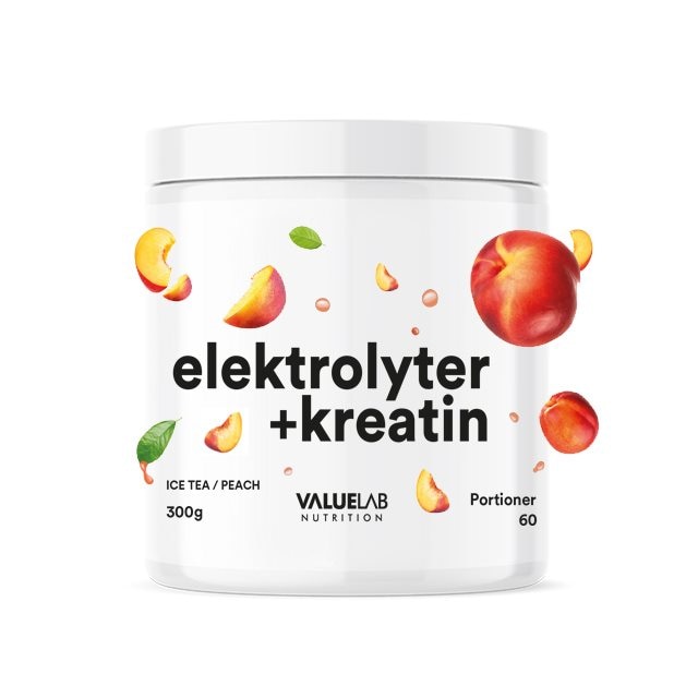 Valuelab Elektrolyter + Kreatin IceTea Peach 300g | Kosttillskott - Träningstillskott - Efter träning | Gymkraft