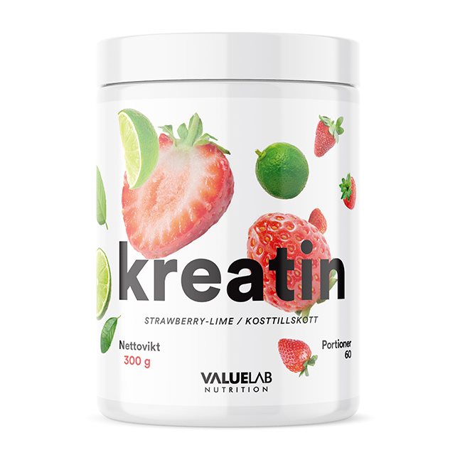 Valuelab Kreatin Strawberry Lime 300g | Kampanjer 1 - Kampanj! Köp minst 3 - Få 15% EXTRA rabatt! | Gymkraft