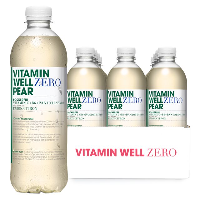 Vitamin Well Zero Pear 12x500ml | Varumärken - Vitamin Well | Gymkraft