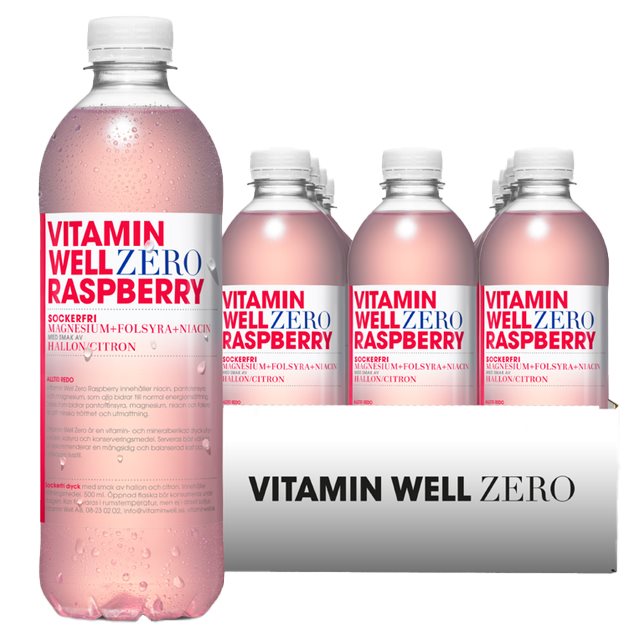 Vitamin Well Zero Raspberry 12x500ml | VarumÀrken - Vitamin Well | Gymkraft