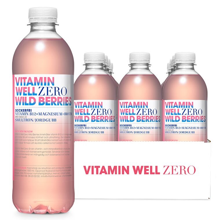 Vitamin Well Zero Wild Berries 12x500ml | Varumärken - Vitamin Well | Gymkraft
