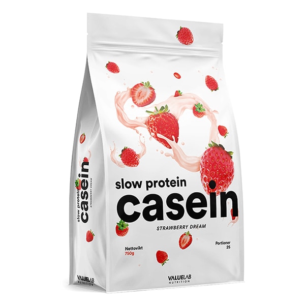 Valuelab Casein Strawberry Dream 750g | Kampanjer 1 - Kampanj! Köp minst 3 - Få 15% EXTRA rabatt! | Gymkraft