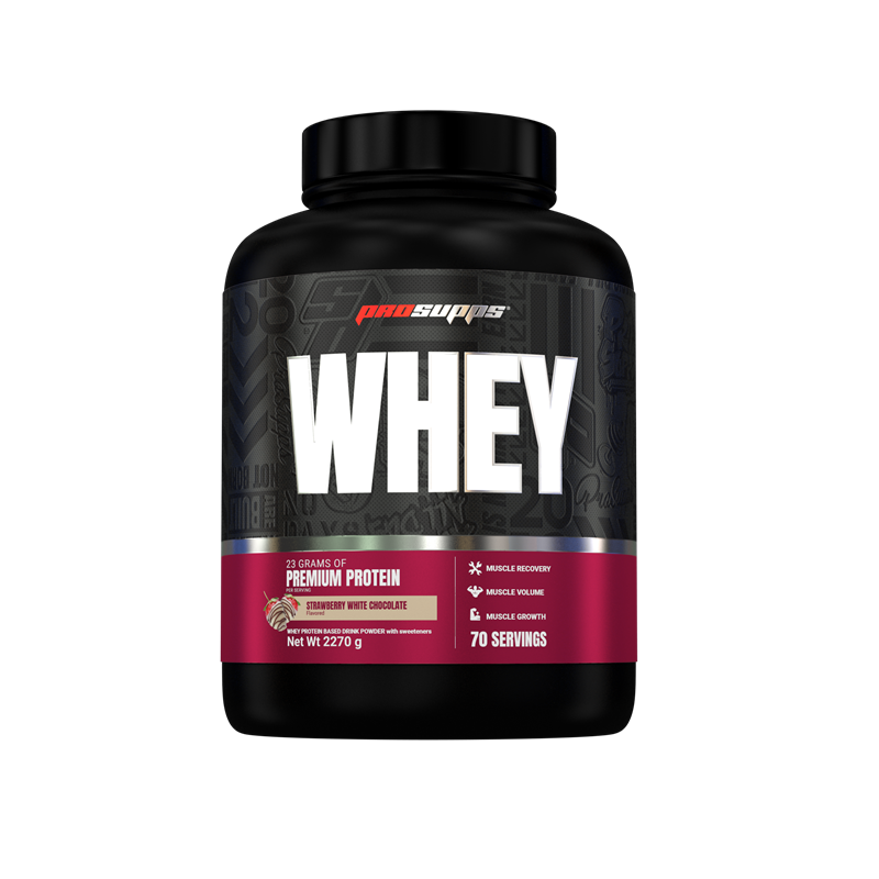Pro Supps Whey White Chocolate Strawberry 2,27kg | Kosttillskott - Proteinpulver - Vassleprotein - Whey 100 | Gymkraft