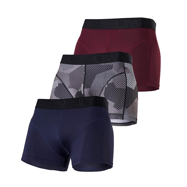 ICANIWILL Boxers Navy/Burgundy/Black Camo 3-pack 