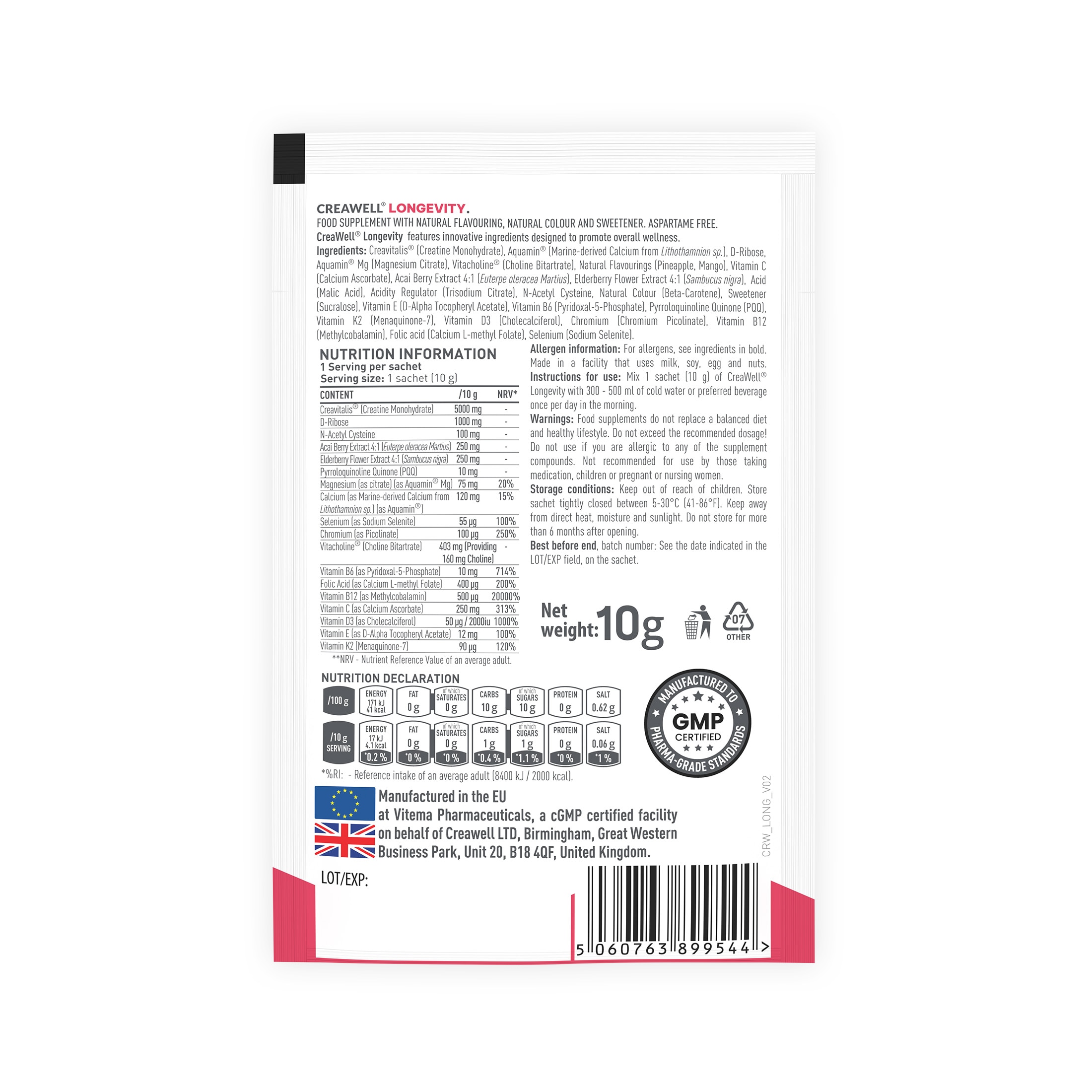 Creawell Longevity (Creavitalis) 15X10g