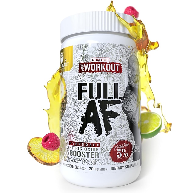 5% Nutrition FullAF Pre-Workout | Stim-Free Beach Blast 380g