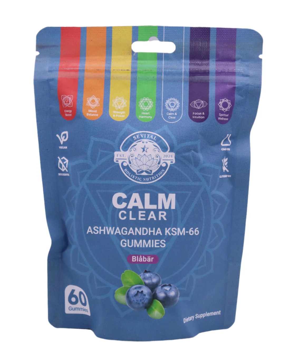 Sevital Calm & Clear Ashwagandha KSM-66 Gummies 60st