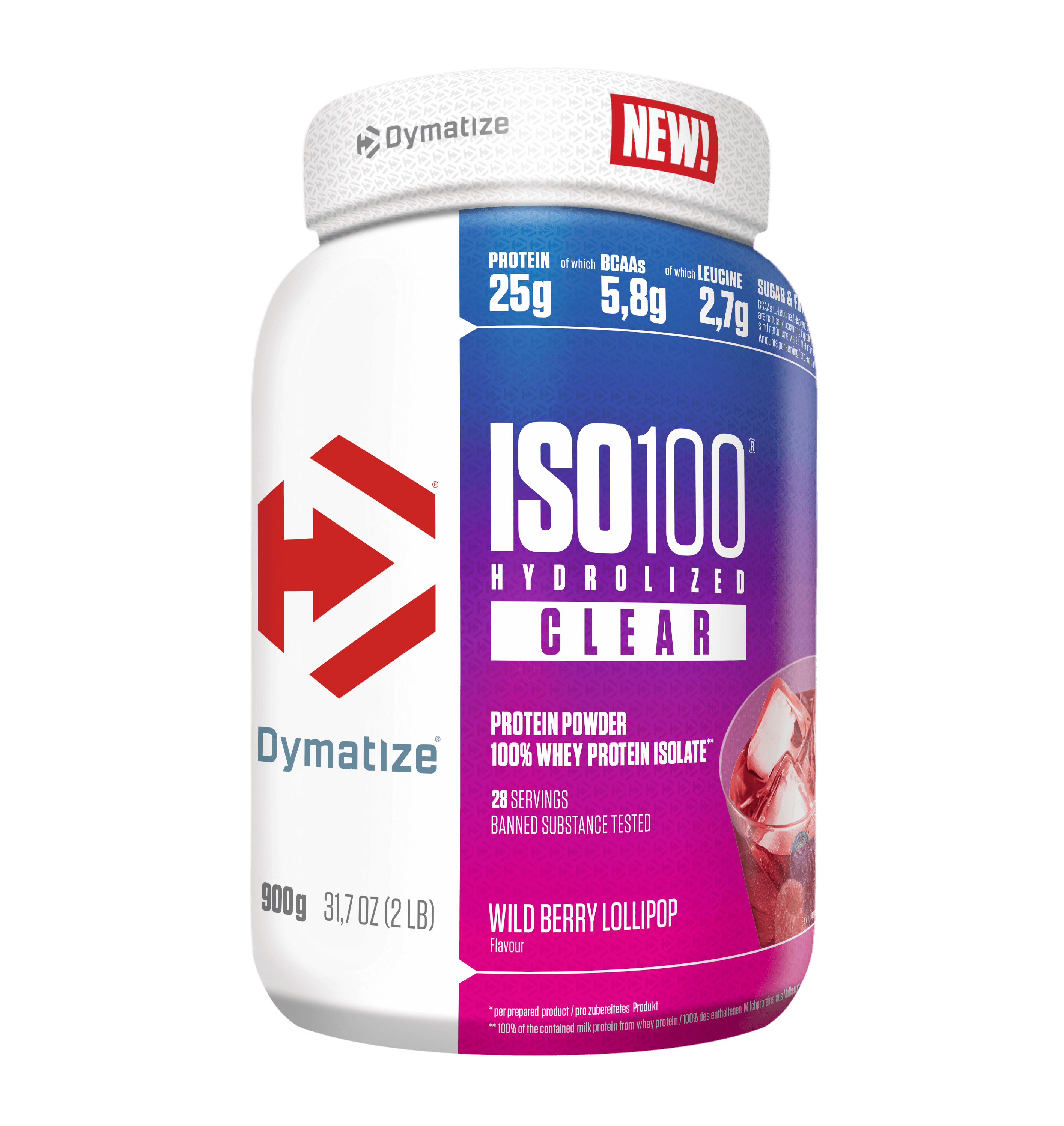 Dymatize Iso 100 Clear Wild Berry Lollipop 900g