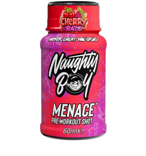 Naughty Boy Menace Pre-Workout Shot Cherry Razz 60ml