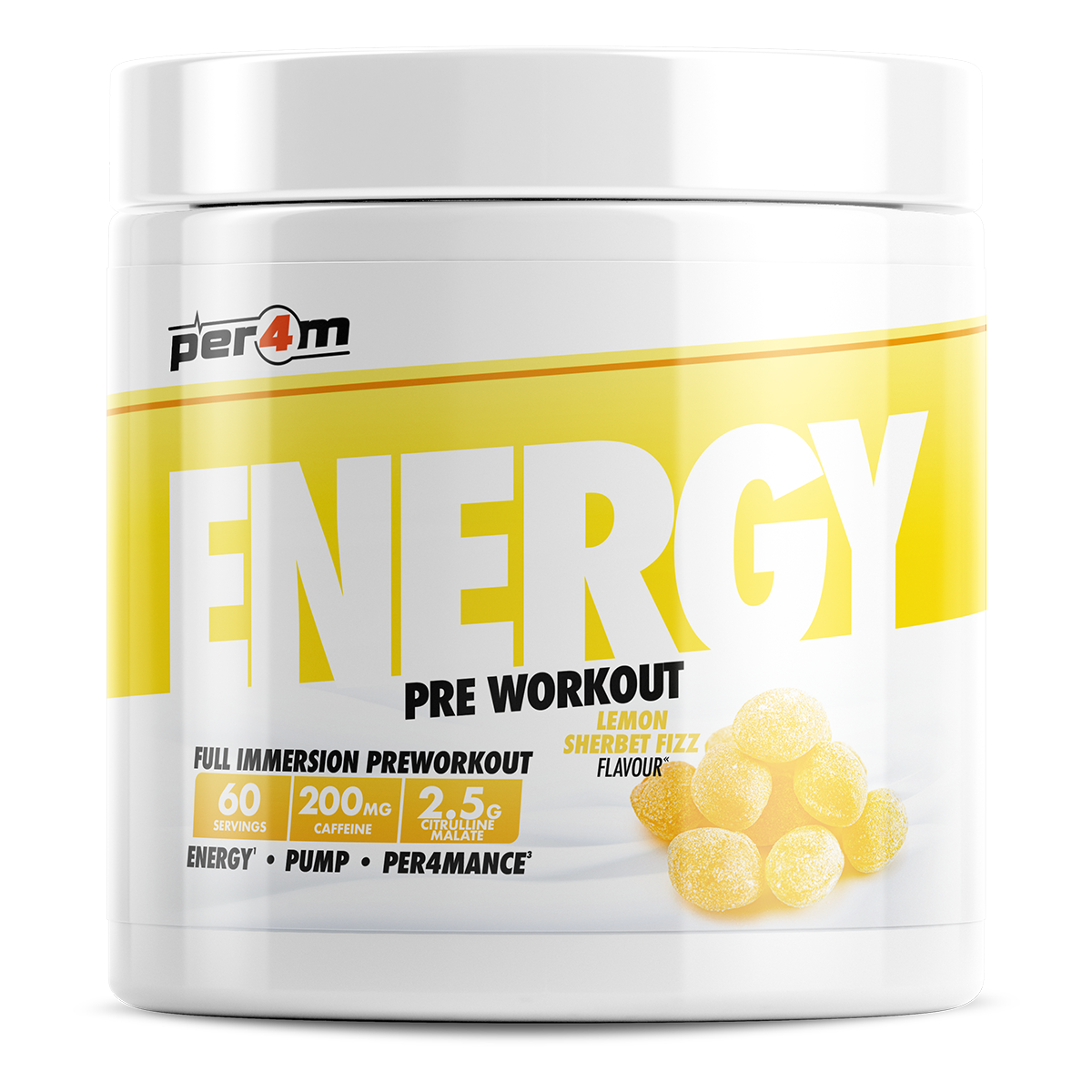 Per4m Energy PRE Lemon Sherbet Fizz 390g