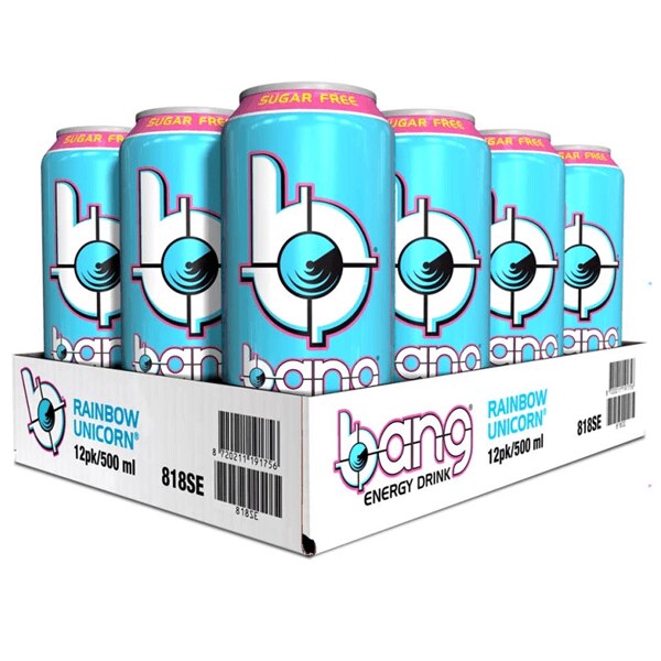 Bang Energy rainbow unicorn flak