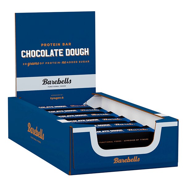 Barebells proteinbars chocolate dough box
