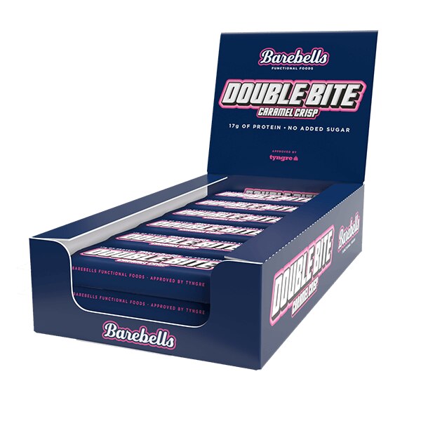 Barebells Doublebite caramel crisp box