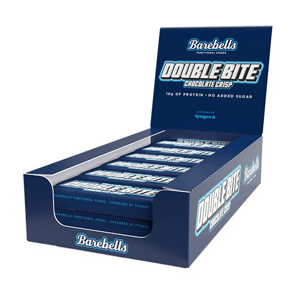 Barebells doublebite chocolate crisp box