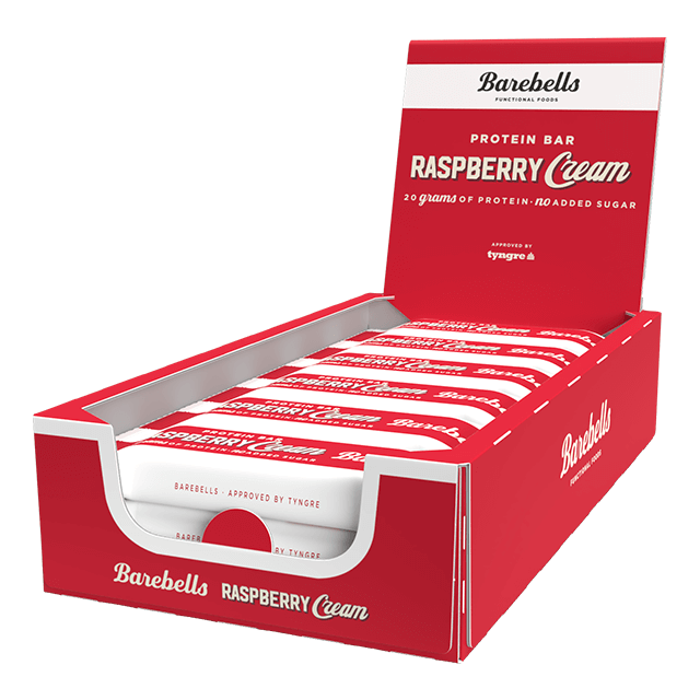 barebells raspberry cream box 12x55g