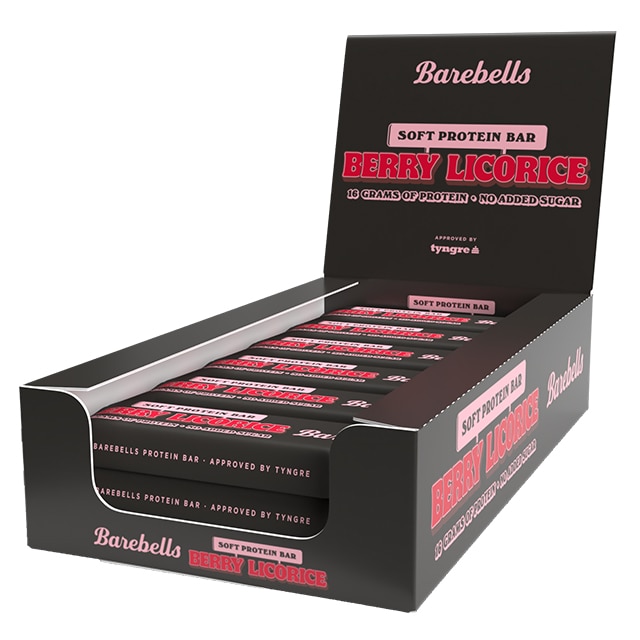 Barebells Soft Protein Bar Berry Licorice 12x55g