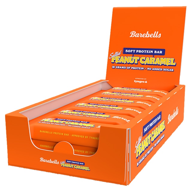 barebells softbar salted peanut caramel box 12x55g