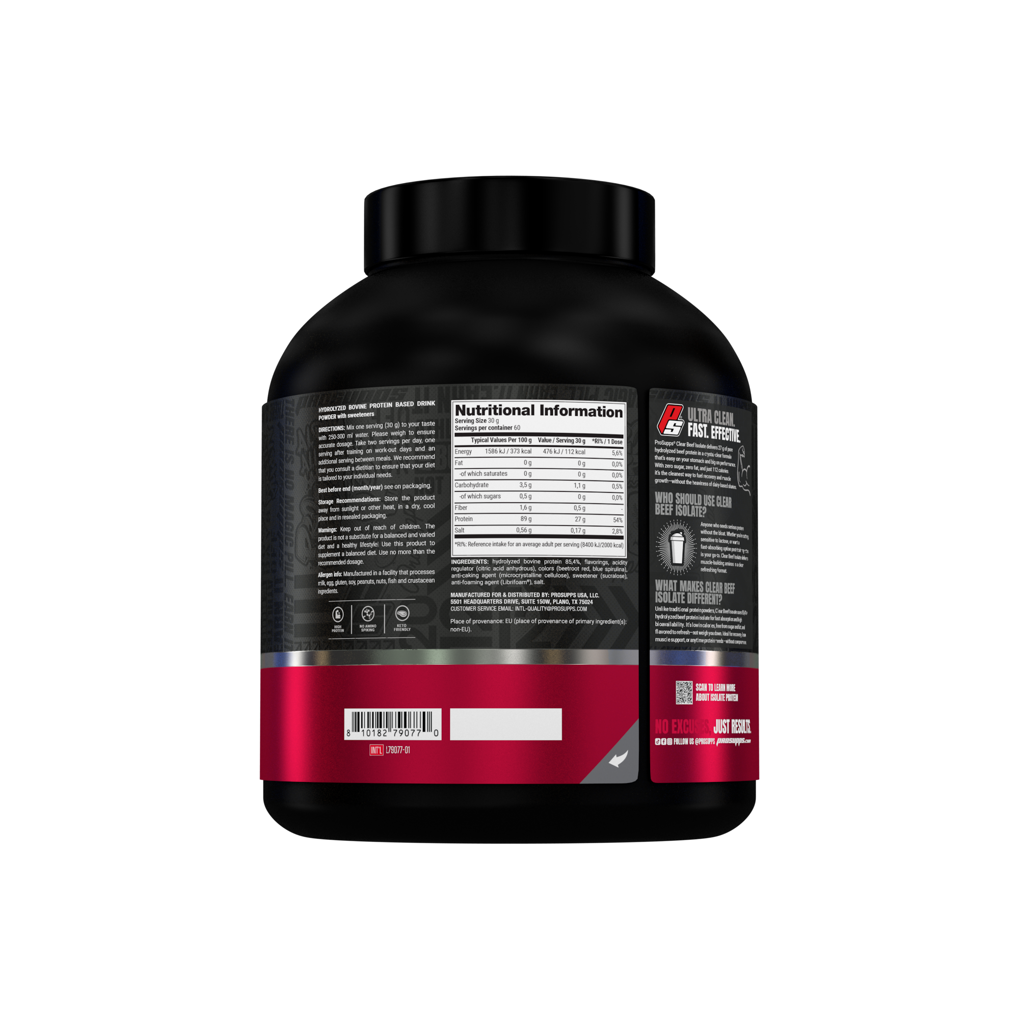 Pro Supps Beef Protein Isolate Mixed Berry 1816g