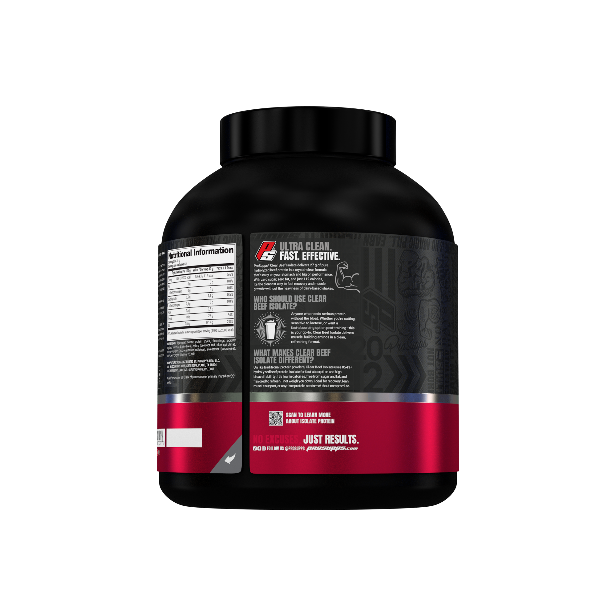 Pro Supps Beef Protein Isolate Mixed Berry 1816g