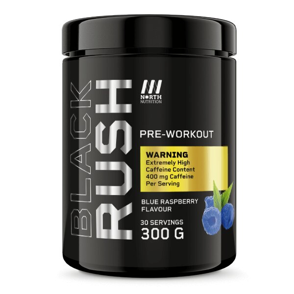 North Nutrition black rush blue raspberry