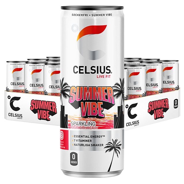 Celsius Summer Vibe Raspberry Peach 24x355ml