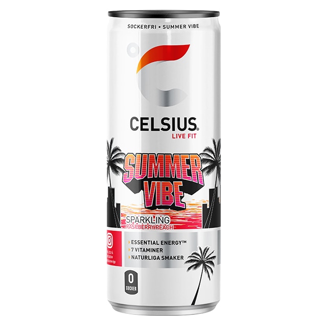 Celsius Summer Vibe Raspberry Peach 355ml