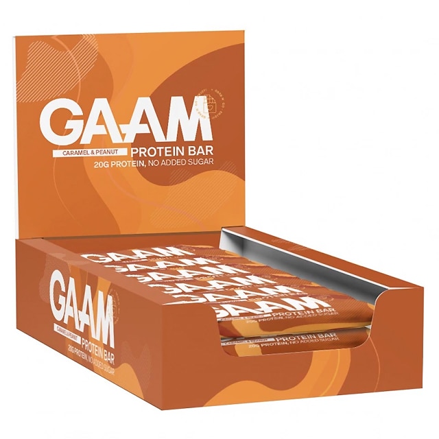 gaam proteinbar caramel peanut 12x55g