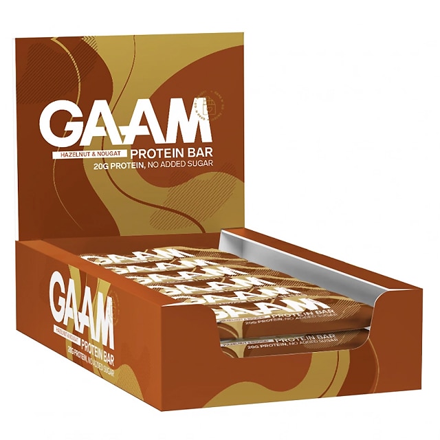 gaam proteinbar hazelnut nougat 12x55g