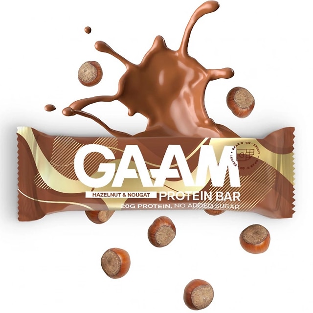 gaam proteinbar hazelnut nougat 55g