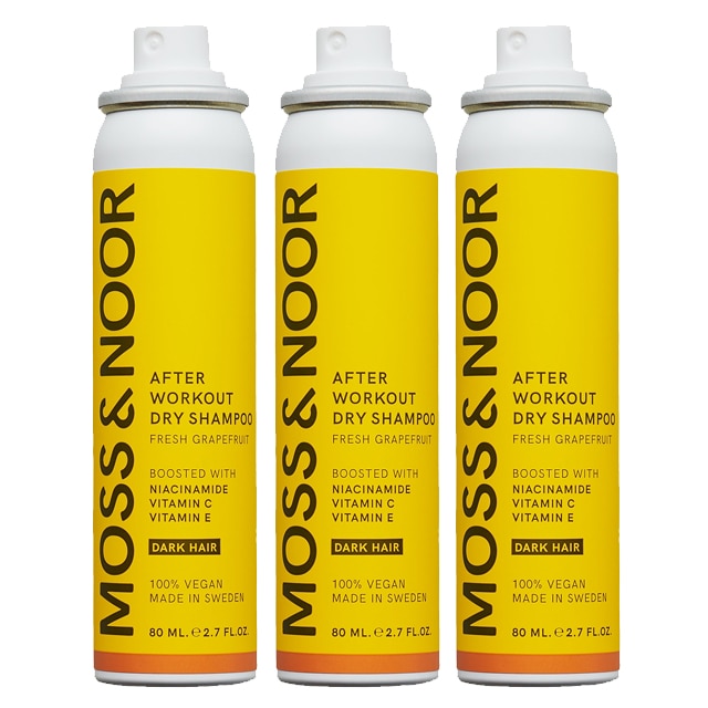 Moss & Noor After Workout Dry Shampoo Dark Hair 80ml Pocket Size 3-pack